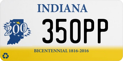 IN license plate 350PP