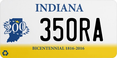 IN license plate 350RA