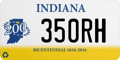 IN license plate 350RH