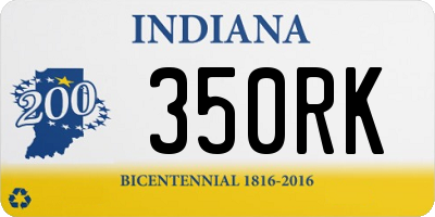 IN license plate 350RK