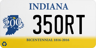 IN license plate 350RT