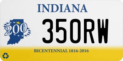 IN license plate 350RW