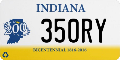 IN license plate 350RY