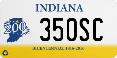 IN license plate 350SC