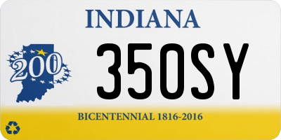 IN license plate 350SY