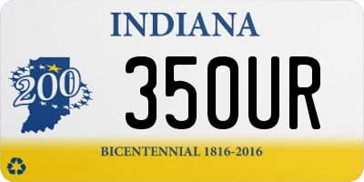 IN license plate 350UR