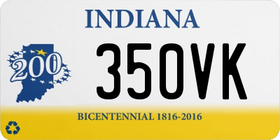 IN license plate 350VK