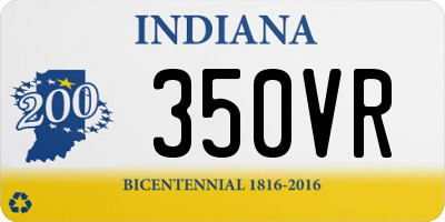 IN license plate 350VR