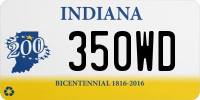 IN license plate 350WD