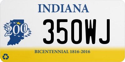 IN license plate 350WJ