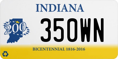 IN license plate 350WN