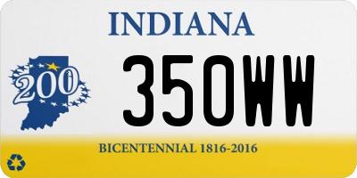 IN license plate 350WW