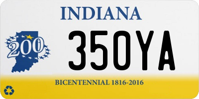 IN license plate 350YA