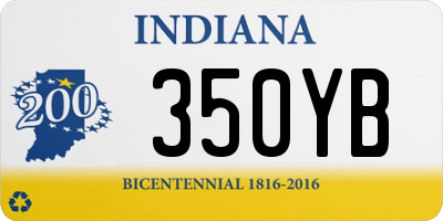 IN license plate 350YB