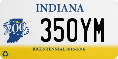 IN license plate 350YM