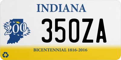 IN license plate 350ZA