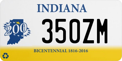 IN license plate 350ZM