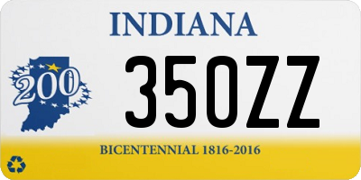 IN license plate 350ZZ