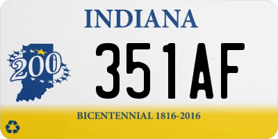 IN license plate 351AF