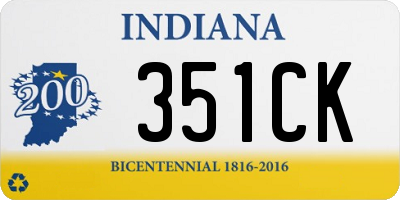 IN license plate 351CK