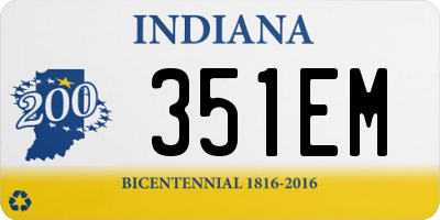 IN license plate 351EM