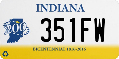 IN license plate 351FW