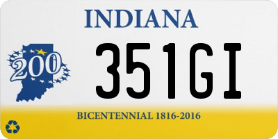 IN license plate 351GI
