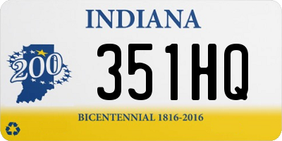 IN license plate 351HQ