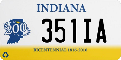 IN license plate 351IA