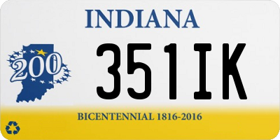 IN license plate 351IK