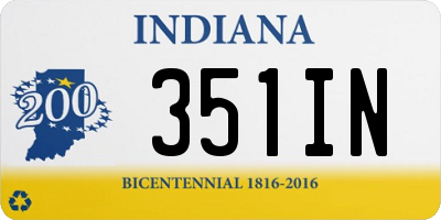 IN license plate 351IN