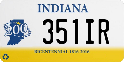 IN license plate 351IR