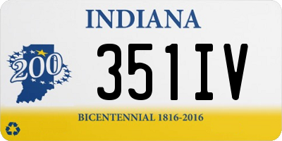 IN license plate 351IV