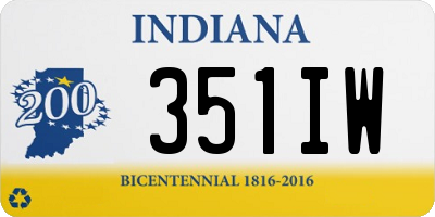 IN license plate 351IW