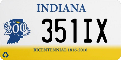 IN license plate 351IX