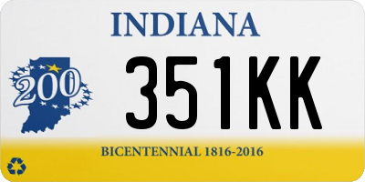 IN license plate 351KK