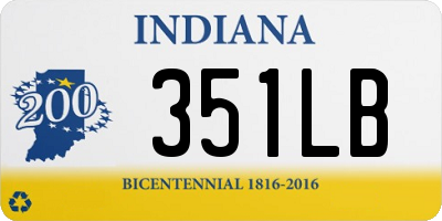 IN license plate 351LB