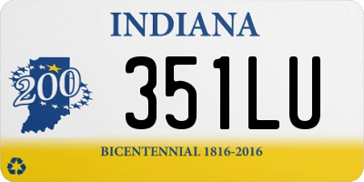 IN license plate 351LU