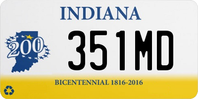 IN license plate 351MD