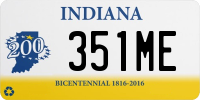 IN license plate 351ME