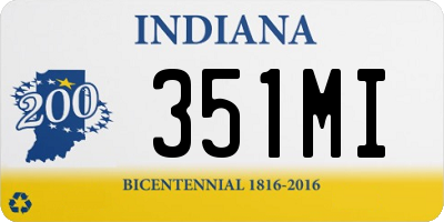 IN license plate 351MI