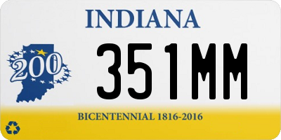 IN license plate 351MM