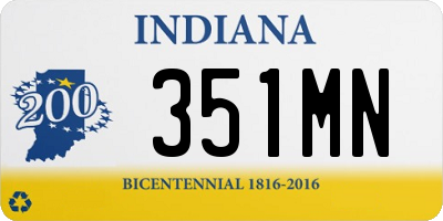 IN license plate 351MN