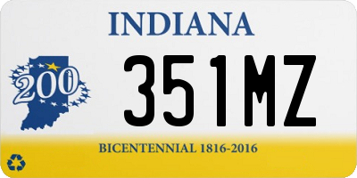 IN license plate 351MZ