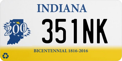 IN license plate 351NK