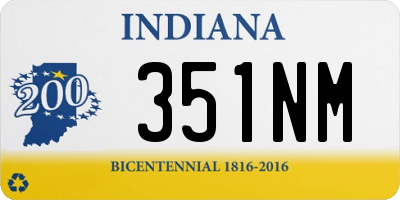 IN license plate 351NM