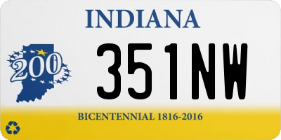 IN license plate 351NW