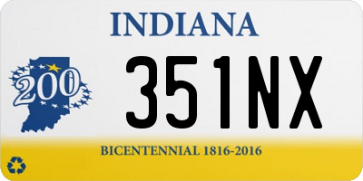 IN license plate 351NX