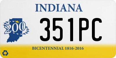 IN license plate 351PC