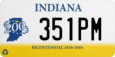 IN license plate 351PM